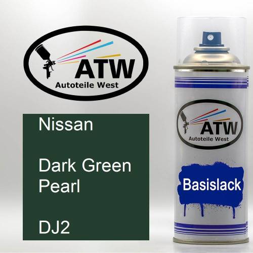 Nissan, Dark Green Pearl, DJ2: 400ml Sprühdose, von ATW Autoteile West.